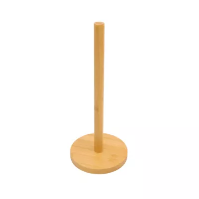 Porte essuie-tout en bambou beige H. 28 cm