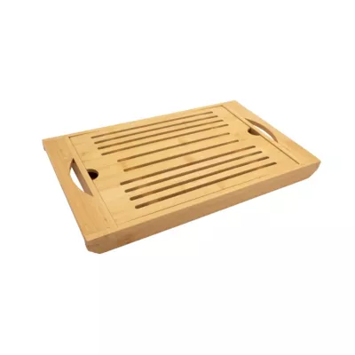 Planche à pain avec récupérateur amovible en bambou L. 37 x 21,6 cm