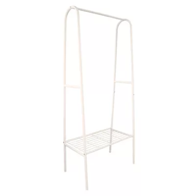 Portant à vêtements en métal beige Bridge 1 étagère et 1 penderie