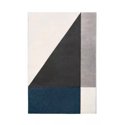 Tapis géométrique Sarah 150 x 200 cm bleu