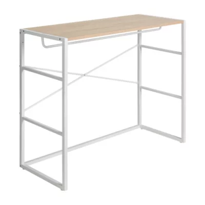 Portant à vêtements sous combles en bois et métal blanc 1 étagère et 1 penderie Homesight Kadra l. 100 cm