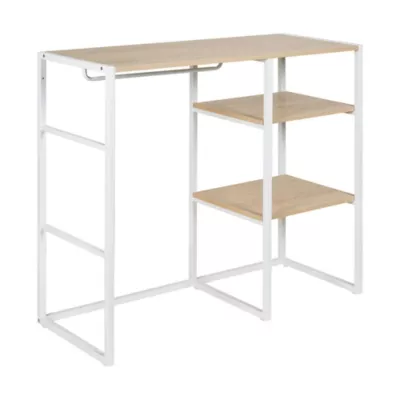 Portant à vêtements sous combles en bois et métal blanc 3 étagères et 1 penderie Homesight Kadra l. 100 cm