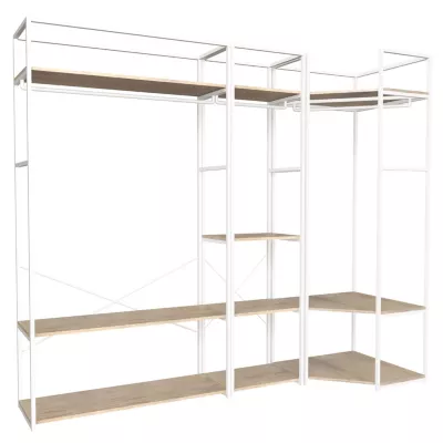 Portant à vêtements modulable en bois et métal blanc Homesight June l. 230 cm