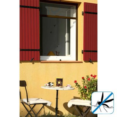 Moustiquaire de fenêtre enroulable en aluminium marron Kocoon 160 x h.170 cm