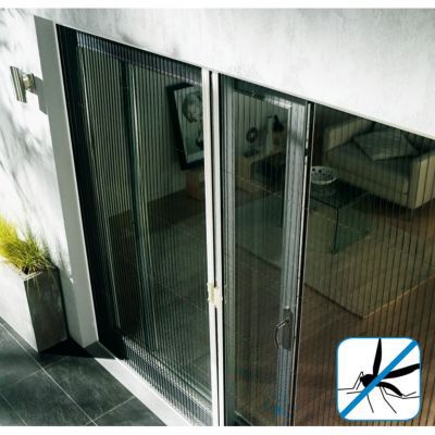 Moustiquaire de porte plissée en aluminium blanc Kocoon 120 x h.220 cm
