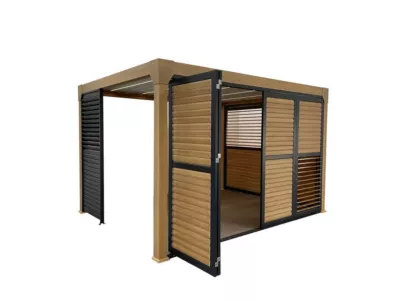 Panneau ouvrant repliable pour pergola Green Outside 4m noir vendu par 2