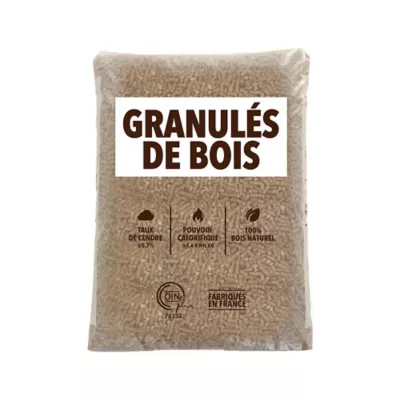 Granulés bois sac de 15kg, feuillus/résineux, DINplus