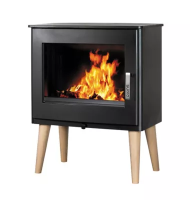 Poêle à bois en fonte Supra Udo noir en fonte 9kW 180m²