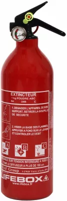 Extincteur poudre ABC 1 kg Lifebox avec manomètre