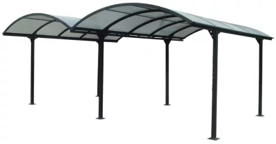 Carport double en aluminium gris anthracite 28,62m²