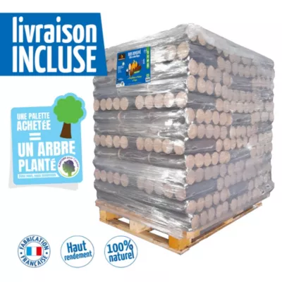 Bûche densifiées Woodstock 104 packs de 5 (1 palette) - Prêt à l'emploi ≤ 10 %