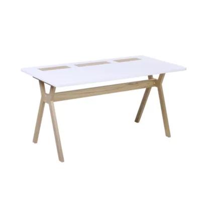 Bureau scandinave blanc et effet bois l. 150 cm Homesight Mobox