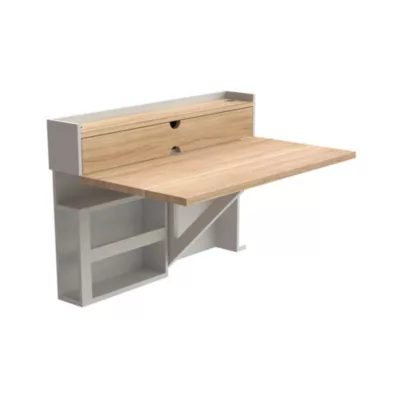 Bureau mural rabattable effet frêne l. 100 cm U-Line
