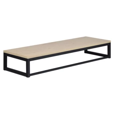Porte-manteau mural avec étagère et penderie en métal noir et effet bois L. 90 cm Homesight Grif