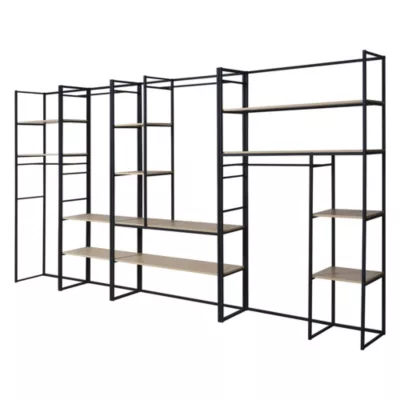 Portant à vêtements modulable en bois et métal noir Homesight Pharell l. 190 cm