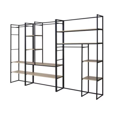 Portant à vêtements modulable en bois et métal noir Homesight Pharell l. 310 cm