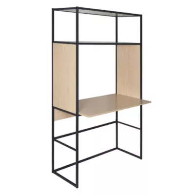 Bureau en métal noir et bois 1 étagère l. 110 cm Homesight Oslo