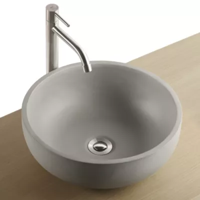 Vasque à poser ronde en béton allégé Ø38 x H.13,5 cm, Homesight Kult