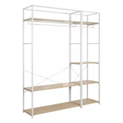 Portant à vêtements modulable en bois et métal blanc Homesight June l. 160 cm