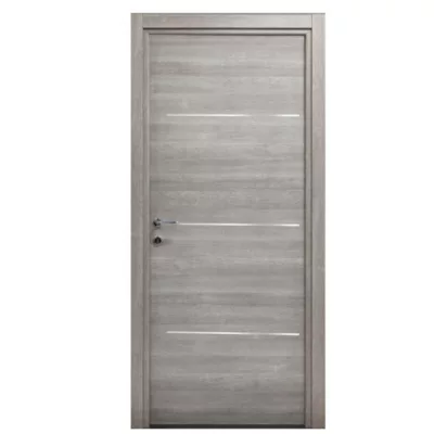 Bloc-porte Triaconta gris clair H.204 x l.83 cm, poussant droit