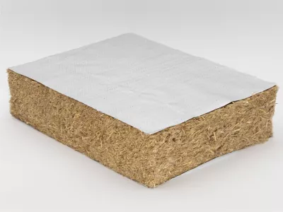 Panneau isolant thermo-acoustique en paille de riz Ecorizol Reflex avec 2 faces réfléchies, ep.120 mm (lot de 5 panneaux)