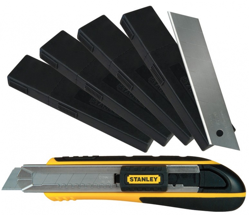 Lot 40 lames de cutter 18 mm + 1 cutter bimatière 18 mm