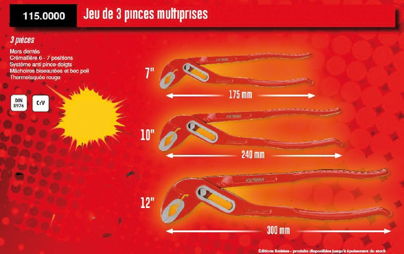 JEU 3 PINCES MULTIPR. 7"10"12"