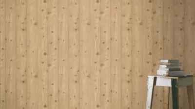 Papier peint vinyle grainé sur intissé effet lattes de bois marron L.1,01 x 0,53m Rasch