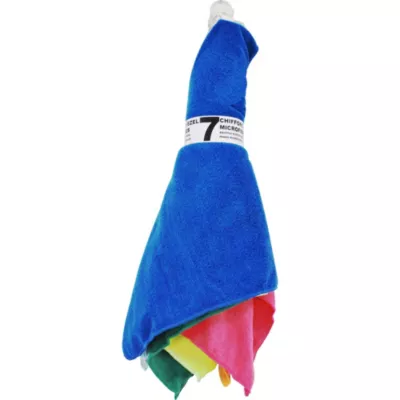 Chiffon microfibre vert, violet, jaune, bleu ciel, orange, rose et bleu marine L.34 x l.40 cm vendu par 7 pièces