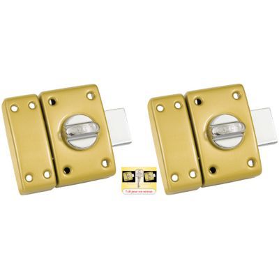2 verrous à bouton bronze ø23 mm / 45 mm Abus