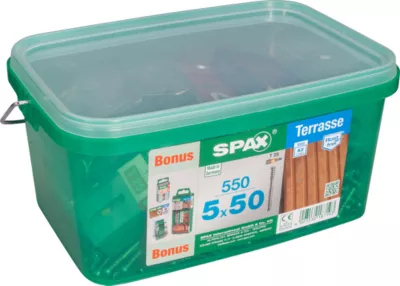 Jeu de vis pour terrasse Spax 5x50mm - 550 pièces