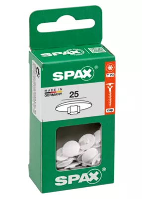 Cache-vis vis T20 blanc ø12 mm - 25 pièces