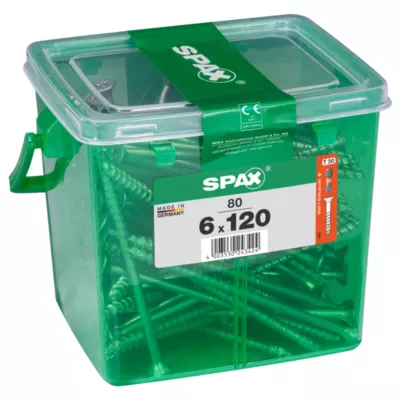 Vis tête fraisé torx Spax 6x120mm - 80 pièces