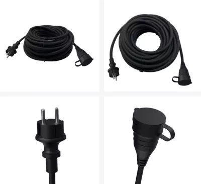 Rallonge électrique à clapet 25m HO7RNF noir 16A 230V Gao