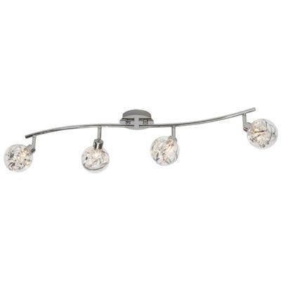 Arc plafonnier Cinta métal/verre chrome 4 spots LED G9 30W