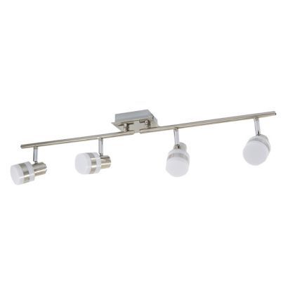 Barre 4 spots led Brillant Nagli chromé brossé h.17 cm
