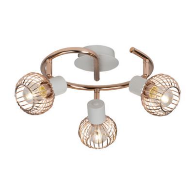 Plafonnier Evana métal blanc/cuivre E14 40W
