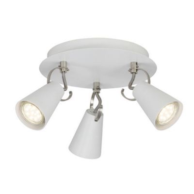 Plafonnier 3 spots Brillant Saso métal blanc/chrome 21 W