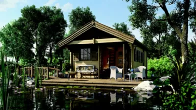 Pavillon bois Weka, 34,5 m² ép.45 mm