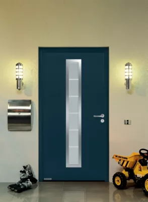 Porte d'entrée Hörmann acier galvanisé l.90 x h.215 cm poussant gauche THP700B gris anthracite ral 7016