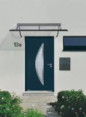 Porte d'entrée Hörmann acier galvanisé l.90 x h.215 cm poussant gauche THP900D gris anthracite ral 7016
