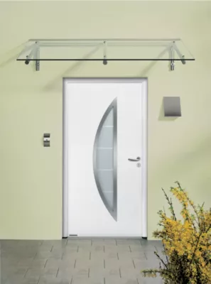 Porte d'entrée Hörmann acier galvanisé l.90 x h.215 cm poussant gauche THP900D blanc ral 9016