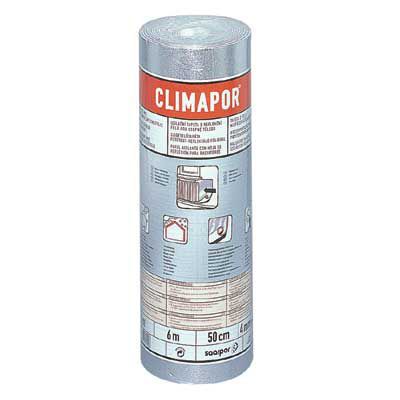 Rouleau isolant polystyrène expansé + alu Climapor L. 6 x 0,5 m, ép.4 mm