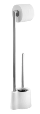 Combiné WC en plastique blanc et acier inoxydable Avola Wenko