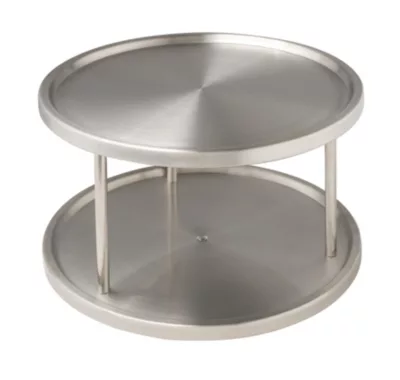 Plateau tournant double L. 26,5 cm x H. 16 cm inox