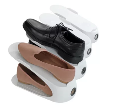 Rangement à chaussures Wenko blanc vendu par 4 pièces
