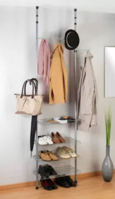 Étagère penderie extensible Apollon Wenko H. 180 à 300 cm argent