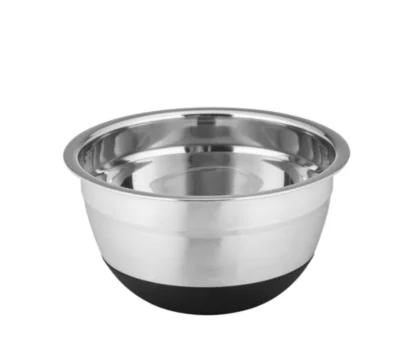 Bol rond en inox et silicone noir Aru 0,6 L