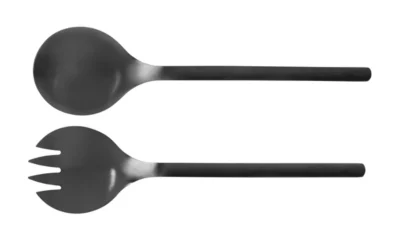 Couverts pour salade en acier inoxydable noir