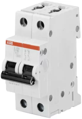 Disjoncteur bipolaire courbe D 16A ABB